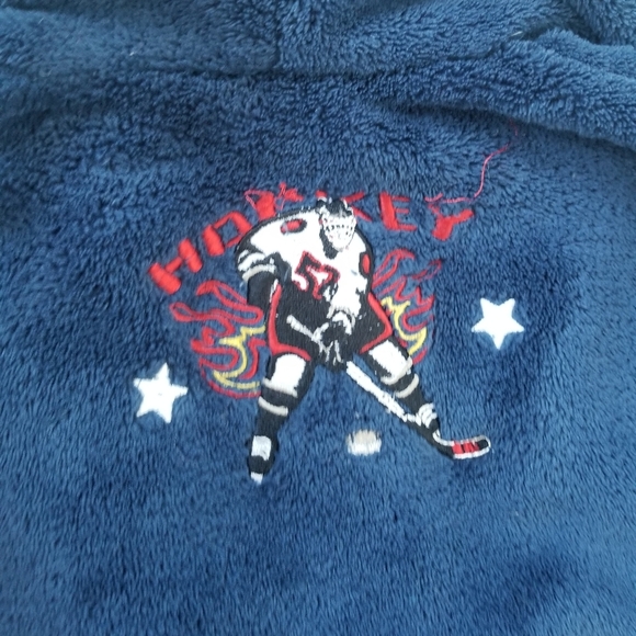 George Soft Blue Hockey Kid Boys Comfy Belted House Coat Warm Robes Size 4 - Picture 3 of 9